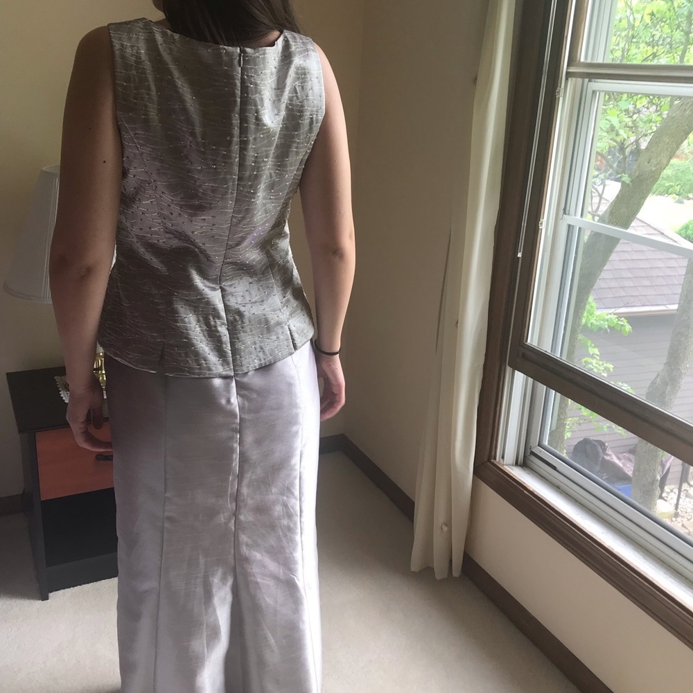 Taupe evening gown